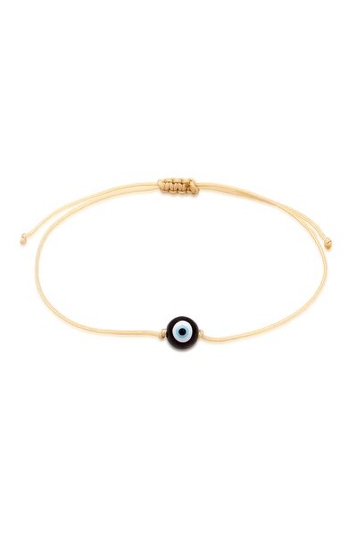KUZZOI Bracelet Men's evil eye symbol glass bead in nylon
