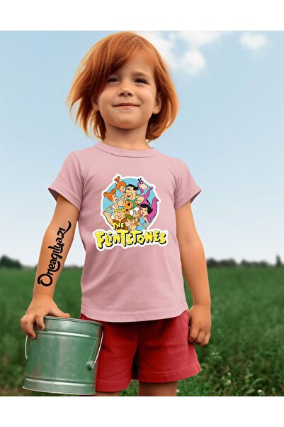 oneagılyazı Stone Age Printed Girl's Oversize T-Shirt