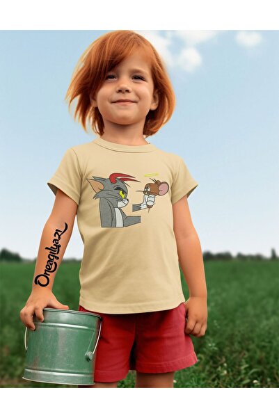 oneagılyazı Tricou supradimensionat pentru fete cu imprimeu Tom și Jerry