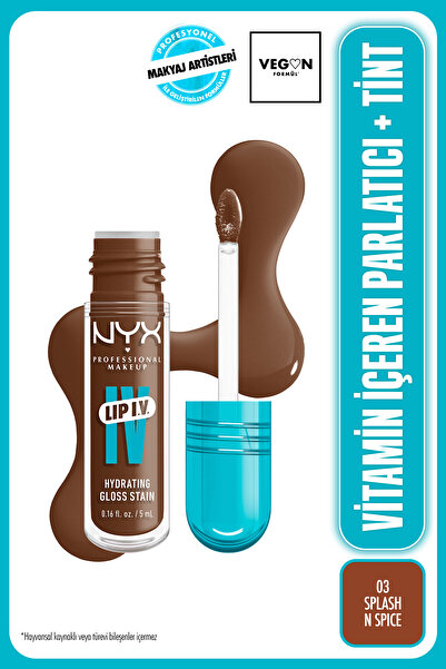 NYX Professional Makeup LIP I.V. Vitamin İçeren Parlatıcı + Tint - 03 Splash N Spice