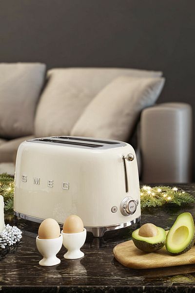 SMEG 50's Style Retro Cream Toaster 2X2 Extra-Wide Tsf02Creu