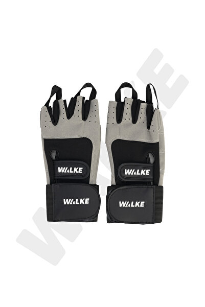 Walke قفازات للياقة البدنية باللون الرمادي مع ضمادة للمعصم مقاس XL