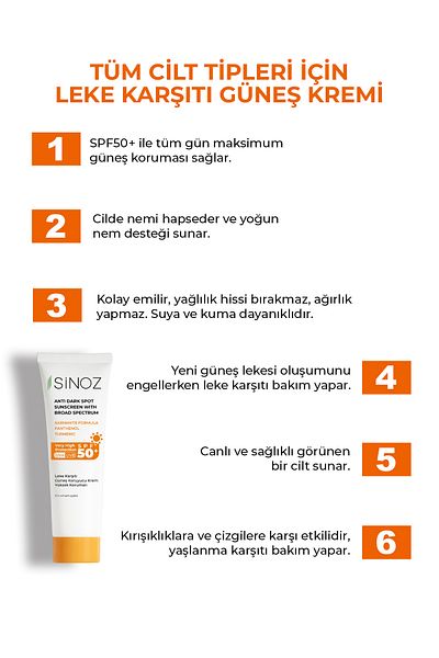 SİNOZ LSF 50 – Sonnenschutzmittel für das Gesicht mit hohem Schutz, 50 ml, gegen Hautunreinheiten – für normale und trockene Haut