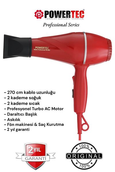 POWERTEC Red Tr 501 Professional Hair Dryer