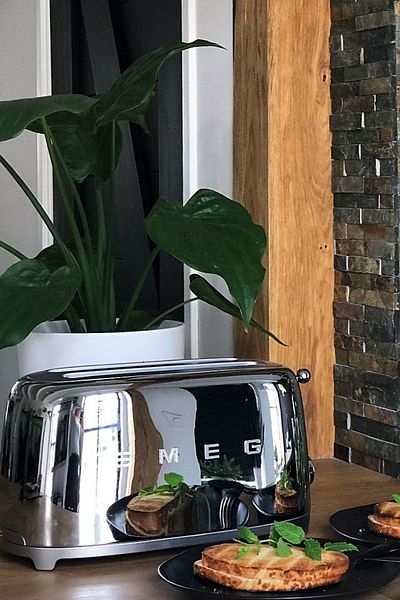 SMEG محمصة خبز بلون فولاذي 2x4