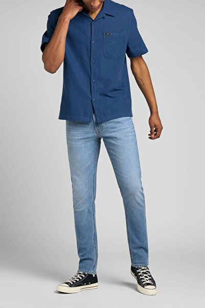 Lee Luke Slim Fit Dar Kesim Normal Bel Mavi Esnek Jean Kot Pantolon