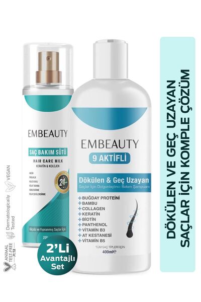 Embeauty 2’li Saç Bakım Seti Dökülme Karşıtı Ve Aşırı Yıpranmış Saçlara Özel