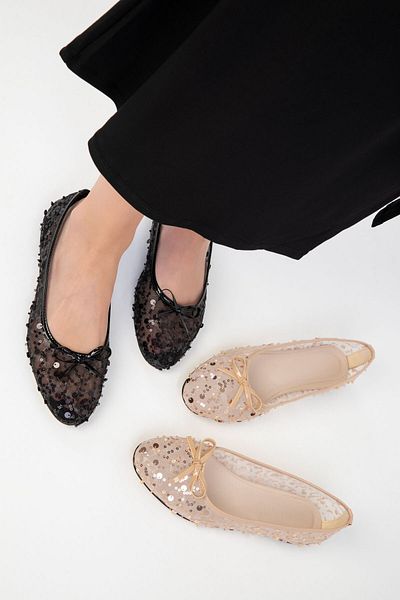 SOHO Schwarze Damen-Ballerinas 20244