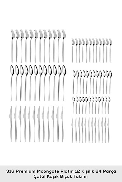Karaca Moongate 316 84 Parça 12 Kişilik Premium Çatal Kaşık Bıçak Seti Kutulu