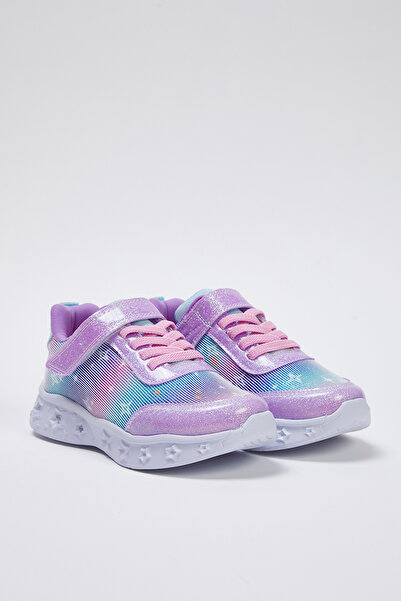 TRENDYOL SHOES Liliac sclipici Pantofi sport pentru fete mari/mice iluminați TAKSS25SN00028