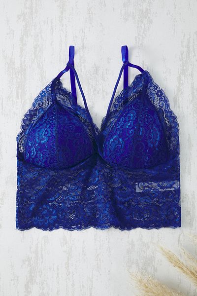 Trendyol Curve Saks Ribbed Covered Lace Plus Size Bustier TBBAW23CW00000