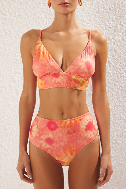 Trendyol Collection Abstract Pattern Triangle Mix&Match Bikini Top Tbess21Bu0343