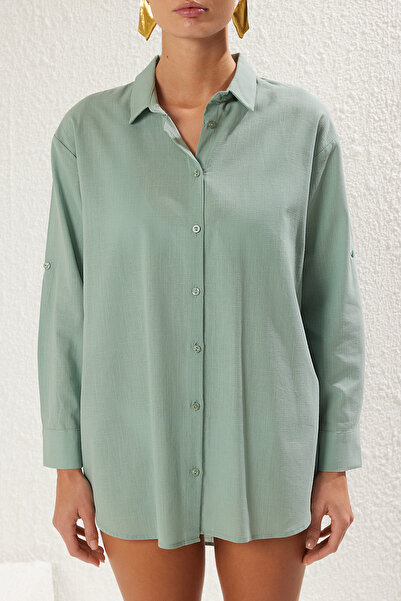 Trendyol Collection TBESS25GO00012 Mint szőtt ing