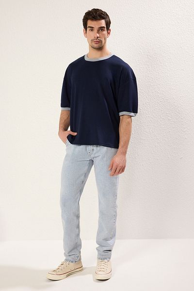 Trendyol Collection Hellblaue Jeans-Jeanshose aus dünnem Stoff – TMNSS25JE00005