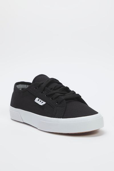 TRENDYOL SHOES Μαύρα αθλητικά παπούτσια Unisex με επίπεδη σόλα με κορδόνια TAKSS25SN00039