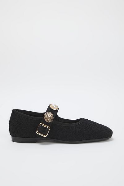 TRENDYOL SHOES Schwarze Mary Janesi Damen-Ballerinas mit runder Zehenpartie und Schnalle TAKSS25BE00011