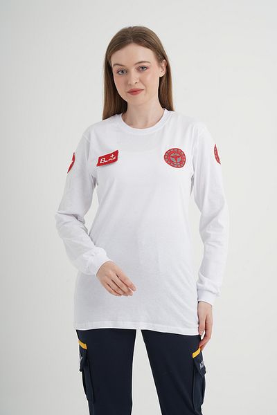 Ekg Medikal 112 Tricou cu mânecă lungă din bumbac pieptănat Emergency Health (unisex)