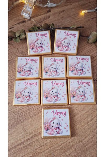 SevgiliAtolyemm Labeled Baby Chocolate 50 Pieces Newborn Baby Mevlüt Birthday Gift Chocolate