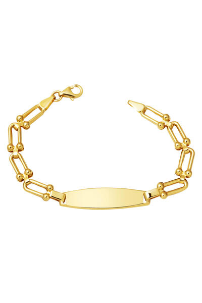 Bilezikci Tiffany Zincirli Altın Çocuk Künyesi 14 Ayar