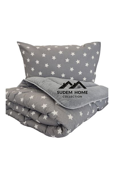 Sudem Home Collection Single Non-Repeating Fleece Quilt and Pillowcase
