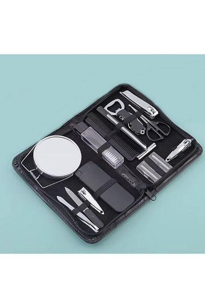 gaman 13 Piece Professional Men's Care Set with Bag - Personal Care Bag Men's and Women's Compatible