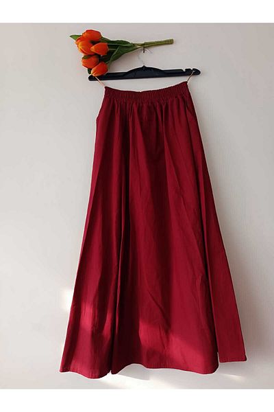 HC Boutique Langer Rock aus Popeline-Stoff - Filettasche und ungefüttert