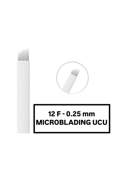 MRS NEF Kozmetik Beyaz 12f - 0.25mm Kalıcı Makyaj Microblading Iğnesi