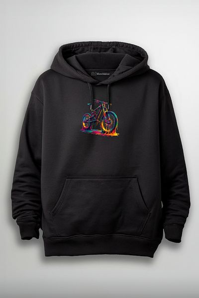 Merch&ice Hanorac unisex cu imprimeu biciclete colorat