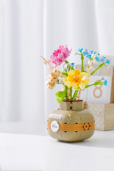 balody Vase Flowers Series – Mixed Arrangement (Bl21089) – Mini Block Building Toy Set