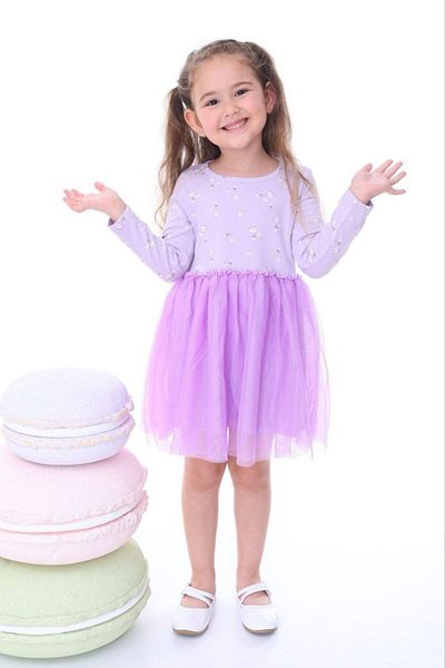 ARBİ kids Girl's Tulle Skirt Floral Dress Eid Stylish Dress