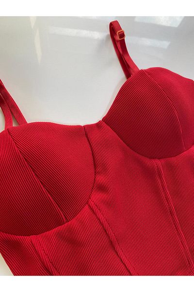 MetuCA Red Rope Strap Crop Bustier - Women