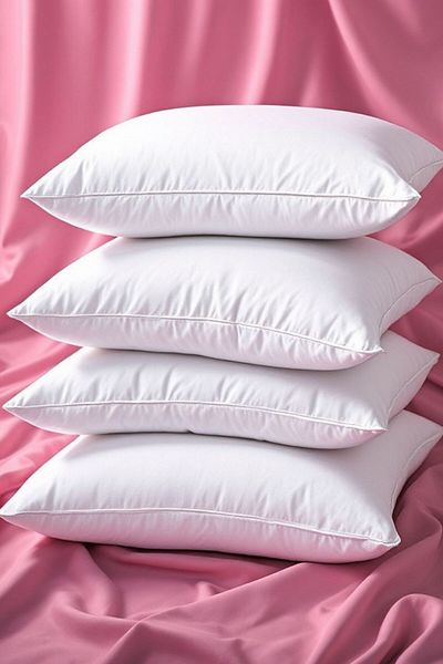 Evene Pillow Bead Fiber 4 Pieces Antibacterial Filling Extra Soft Sleeping Pillow Cotton Case 800 gr
