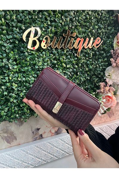 Baykuş Boutique Women's Wallet with Knitted Model Paper and Coin Compartment