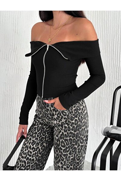 Noa Noa Блуза з коміром-стійкою та блискавкою