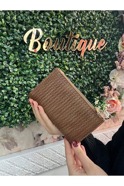 Baykuş Boutique Women's Wallet with Knitted Model Paper and Coin Compartment