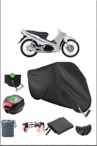 Breen Black Honda Innova 125 Rear Bag Lock Compatible Waterproof Canvas (Moto...