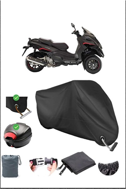 Breen قماش مشمع أسود مقاوم للماء متوافق مع قفل الحقيبة الخلفية من جيليرا فوكو 500 (دراجة نارية)