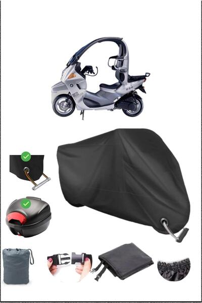Breen Black Bmw C1 Rear Trunk Lock Compatible Waterproof Canvas (Motorcycle)