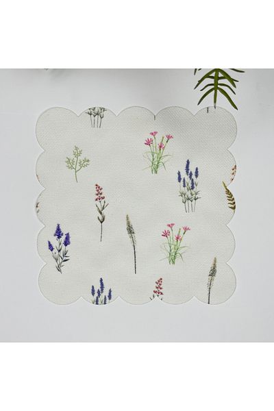 decofav Laser Cut Wild Floral Print Fabric - 1 Cocktail Napkin