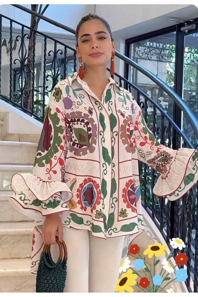 Pulli Collection Πουκάμισο Flounced με λινό στάμπα |   Νέα σεζόν