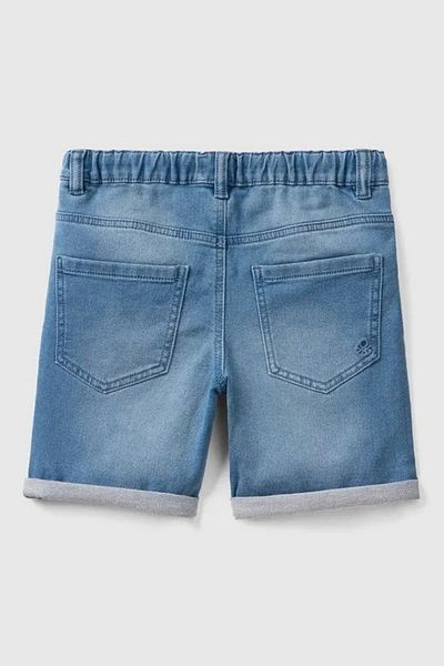 United Colors of Benetton Boys' Comfortable Denim Shorts with Mix Logo with Face Print