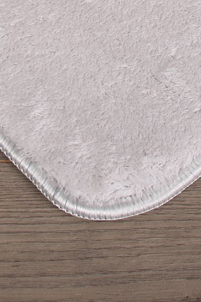 Dokumacıoğlu Relax Grey Σετ 2 γωνιακών χαλιών μπάνιου (60x100 + 50x60 cm) Αντιολισθητικό σετ τουαλέτας
