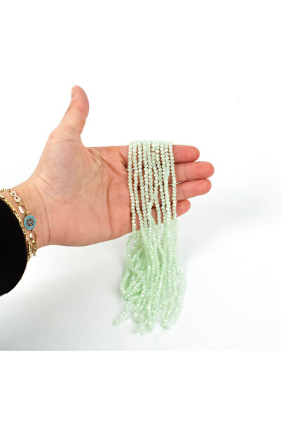 yfhobi 1 Dizi (130-135 Adet) - 3 mm Yassı Kristal Cam Boncuk Dizisi Mat Janja...