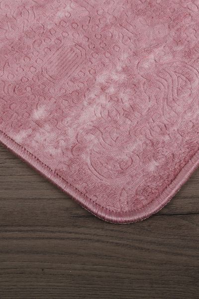 Dokumacıoğlu Nova Pink (80x150 + 50x80 cm) Μεγάλο Σετ 2 τεμαχίων Χαλιά Μπάνιου Σετ Αντιολισθητική Βάση Τουαλέτας