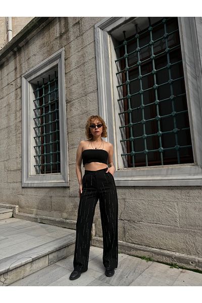 Bak'ap Premium Design Stone Printed Cotton Fabric Palazzo Pants