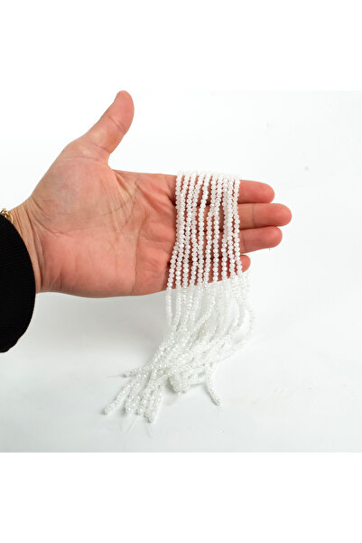 yfhobi 1 Dizi (130-135 Adet) - 3 mm Yassı Kristal Cam Boncuk Dizisi Mat Janja...