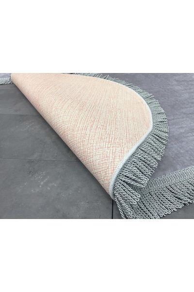 Dokumacıoğlu Γκρι Twist Oval 2-Pece Μοκέτα και Χαλάκι Μπάνιου - Αντιολισθητικό και Πλενόμενο Σετ Τουαλέτας με Μαρκίζες