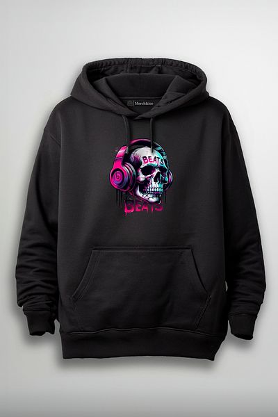 Merch&ice Unisex Music Skeleton Patterned T-Shirt