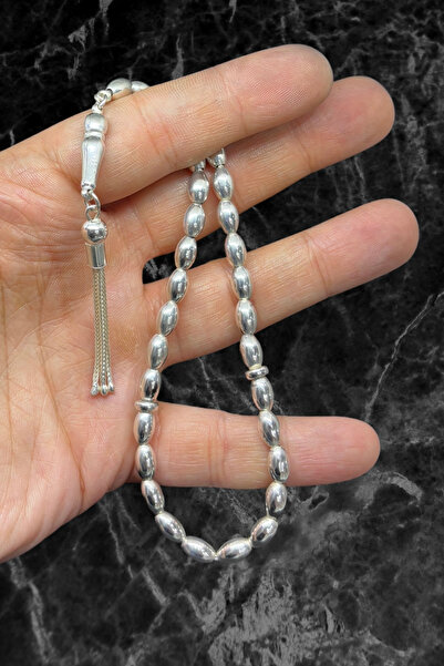 oya silver سبحة صلاة فضية بيضاوية – تصميم أنيق وعصري