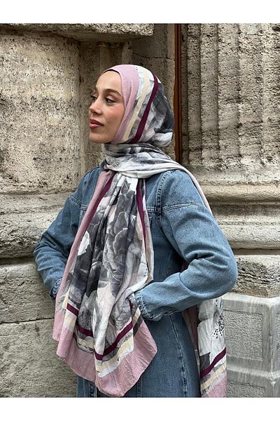 Modakaşmir روز نمط الخيزران شال